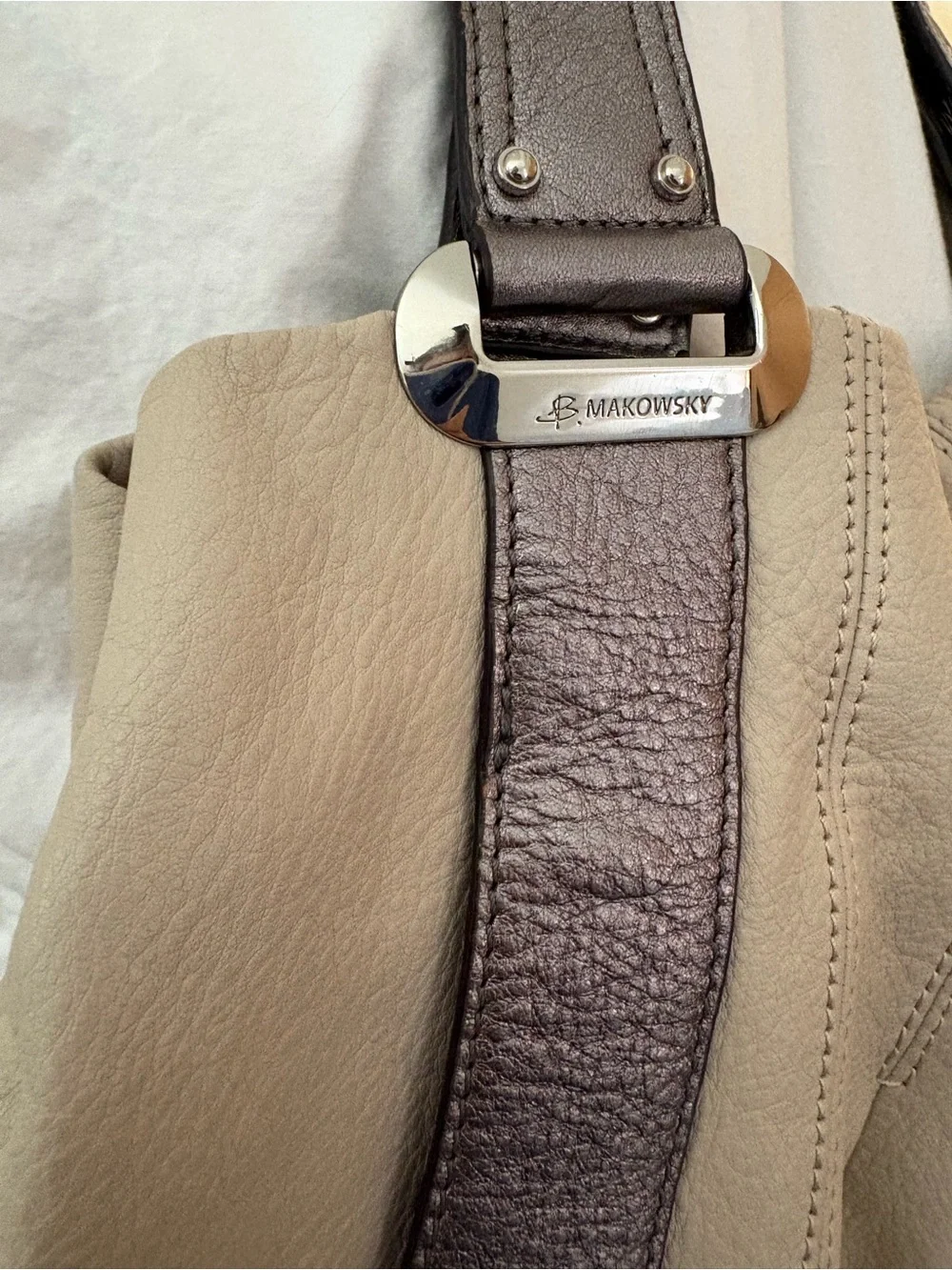 B. Makowsky Leather Hobo Bag